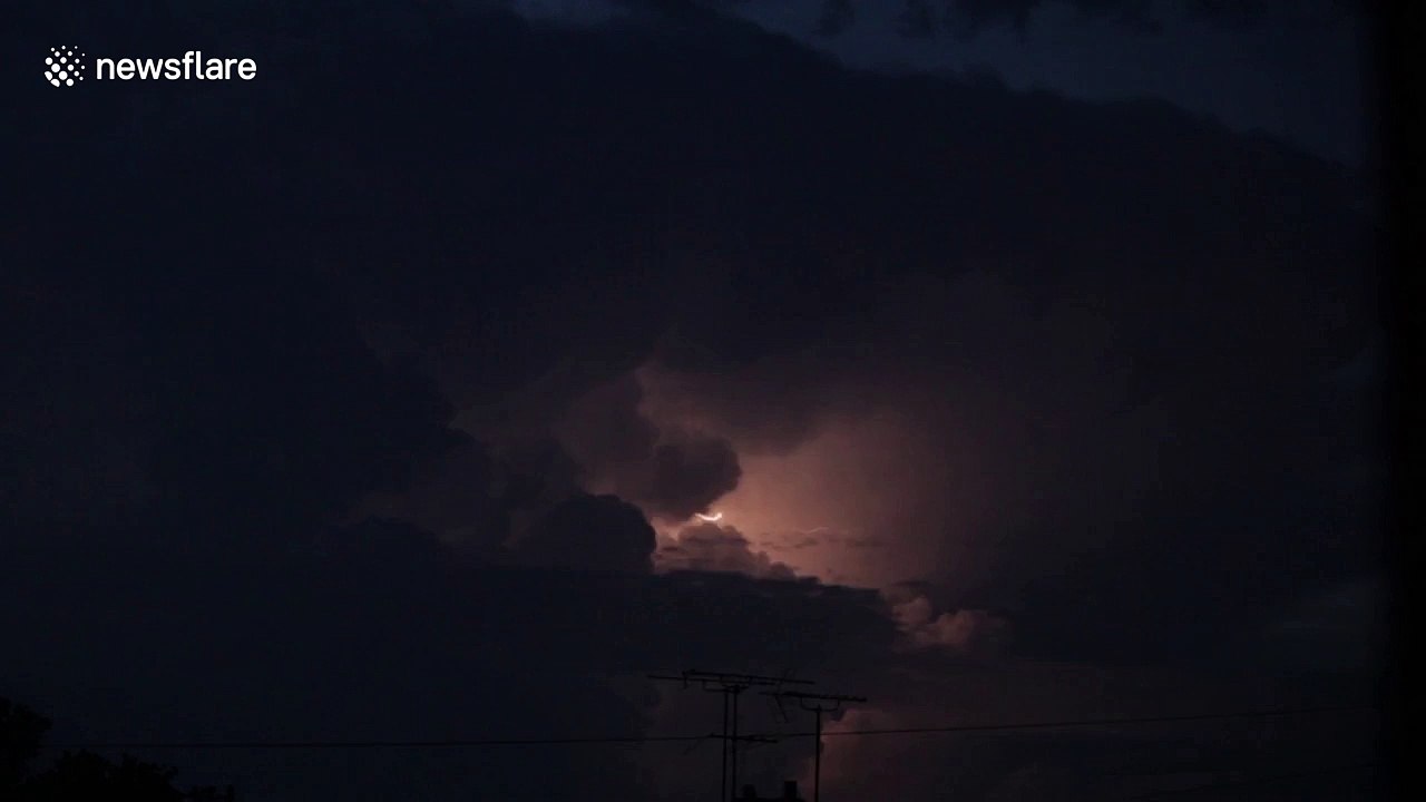 Stunning clip shows lightning over UK