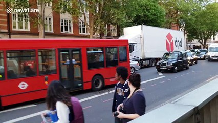 London thugs threaten DPD driver and damage lorry in broad daylight