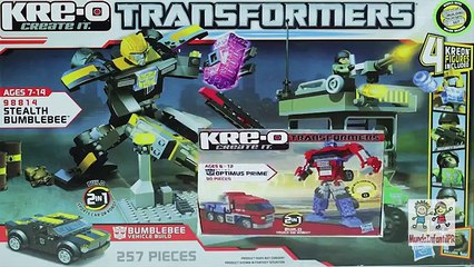 Kre-O Transformers Stealth Bumblebee Optimus Prime incluye 4 figuras - como lego