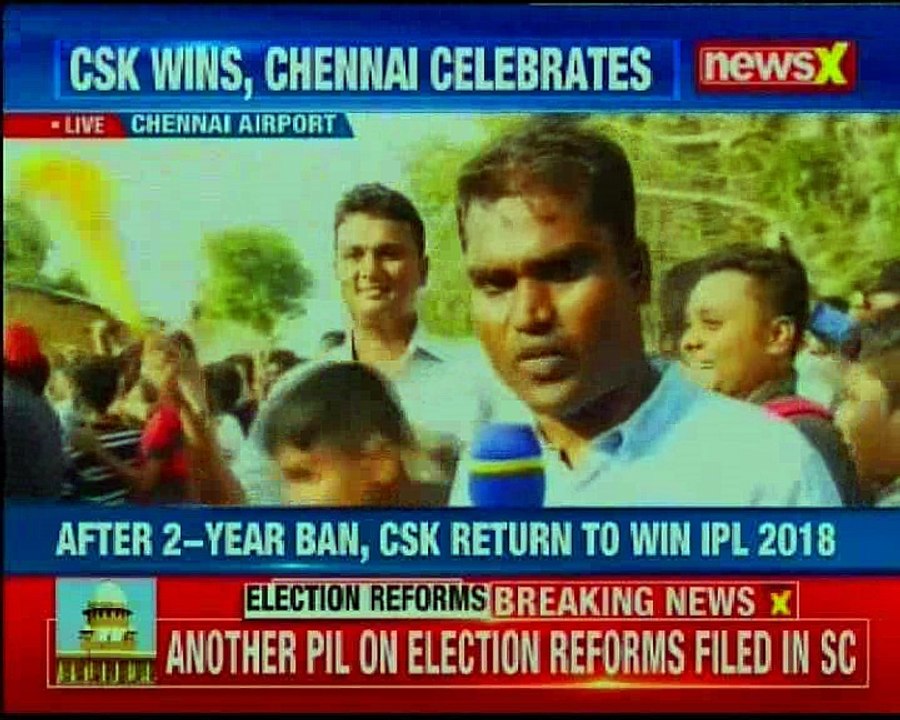 CSK grand welcome in Chennai after wining IPL 2018 final