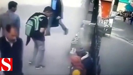 Maymunlar yolda yürüyen vatandaşlara hayatının şokunu yaşattı