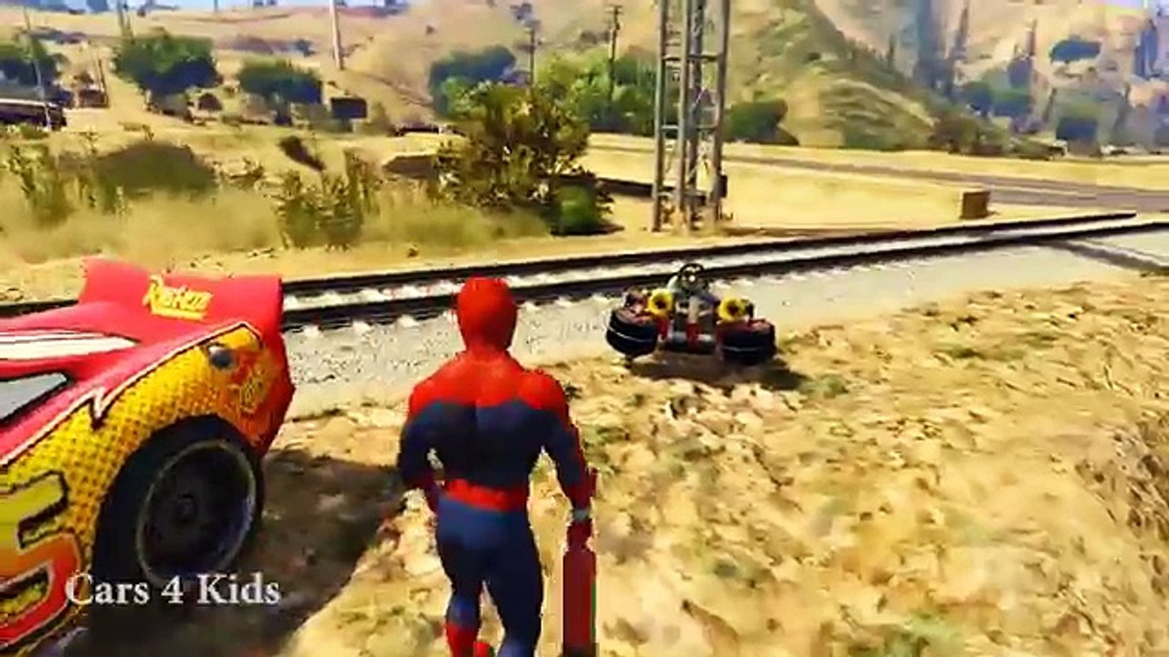 Lightning MCQUEEN CARS & Spiderman Cartoon for Kids and Children /w Nursery Rhymes Songs Video