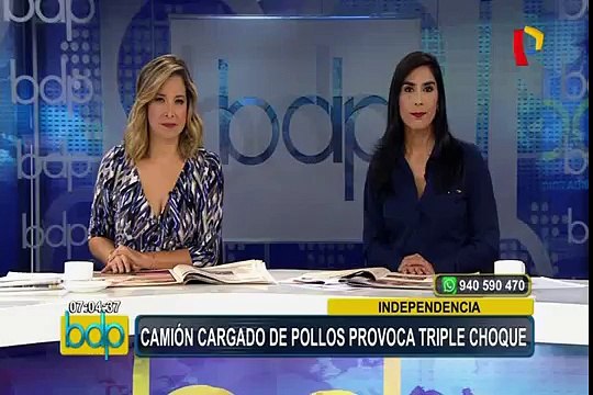 Camión cargado de pollos habría ocasionado triple choque en Independencia