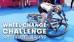 MTB Team "Specialized Racing" does the Wheel Change Challenge. | UCI MTB 2018