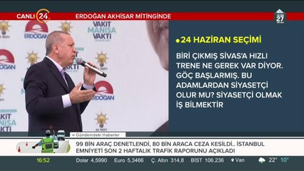 Cumhurbaşkanı Erdoğan, Manisa mitinginde
