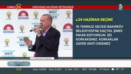Cumhurbaşkanı Erdoğan, Manisa mitinginde