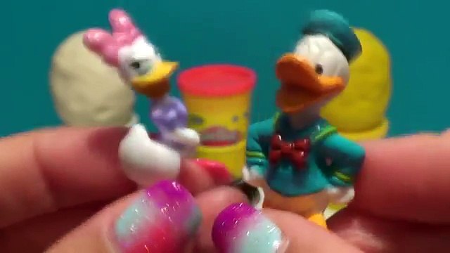 Play Doh Surprise Eggs Mickey Mouse Clubhouse Disney toys Mickey Minnie Donald Daisy Goofy Pluto