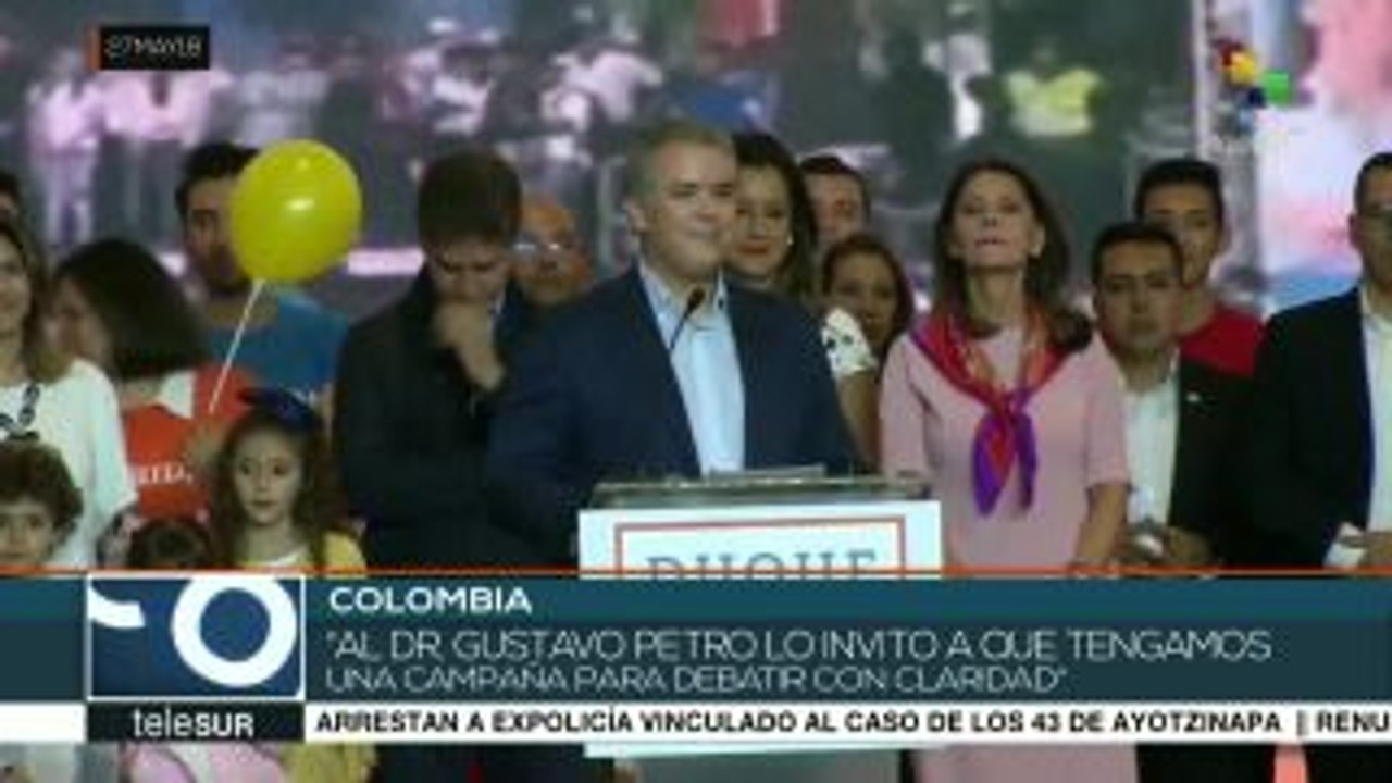 Colombia: candidato Duque señala que con él viene una nueva generación