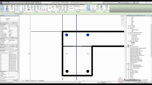 0702. Vẽ thép cho dầm