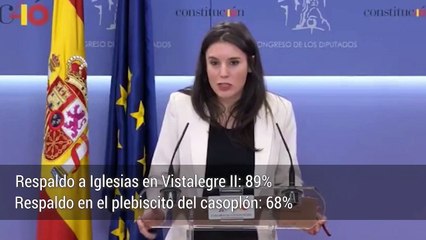 Irene Montero en rueda de prensa en el Congreso