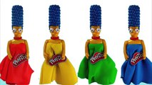 Learn Colors Play Doh MARGE SIMPSON Dresses Finger Family Nursery Rhymes
