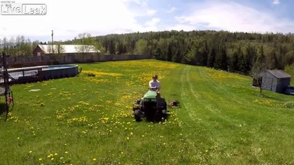 Bricolée cette triple tondeuse permet de raser le jardin en quelques minutes !