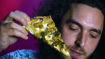 ASMR Eating Cilantro Garlic Shrimp Pizza 먹방