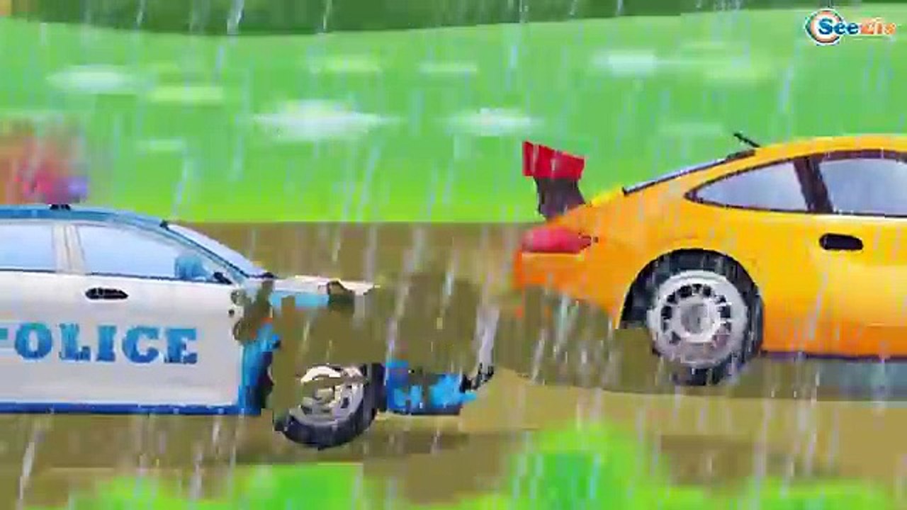 Dessins animés pour bébés. Camion de pompiers, Camion, Voiture de police Auto 2017