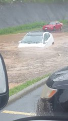 Il traverse les inondations avec sa Toyota Prius... Risqué