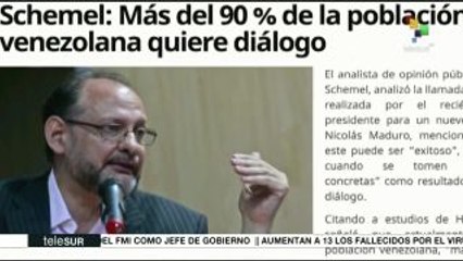 Venezuela: 90% de ciudadanos está a favor del diálogo político