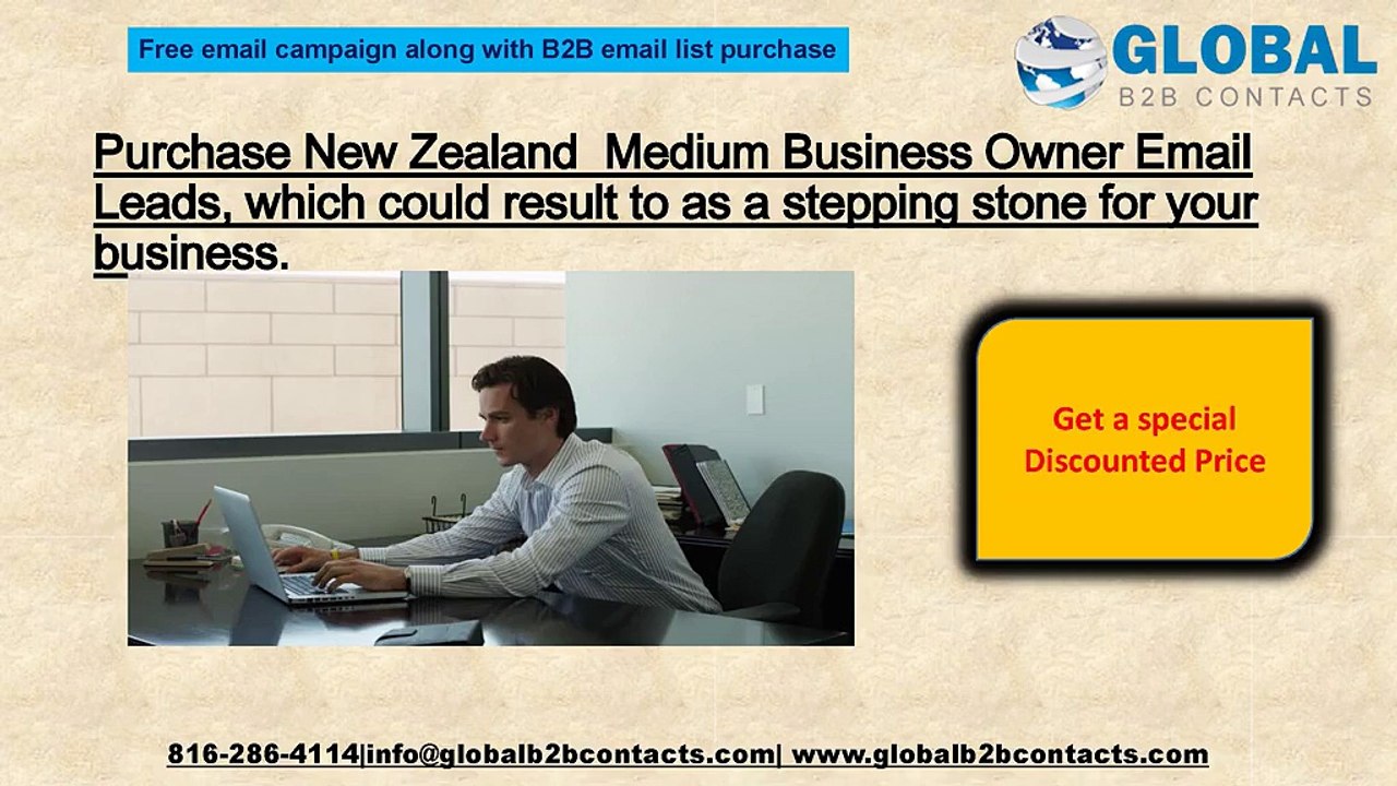 Purchase New Zealand  Medium Business Owner Email Leads, which could to as a stepping stone for your business.