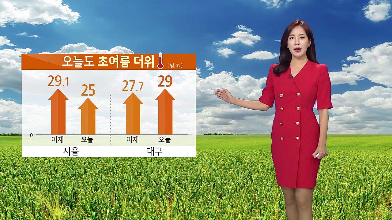 [날씨] 오늘도 초여름 더위...오후엔 소나기 내리는 곳도 / YTN