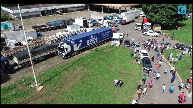 Imagens aéreas do protesto dos caminhoneiros