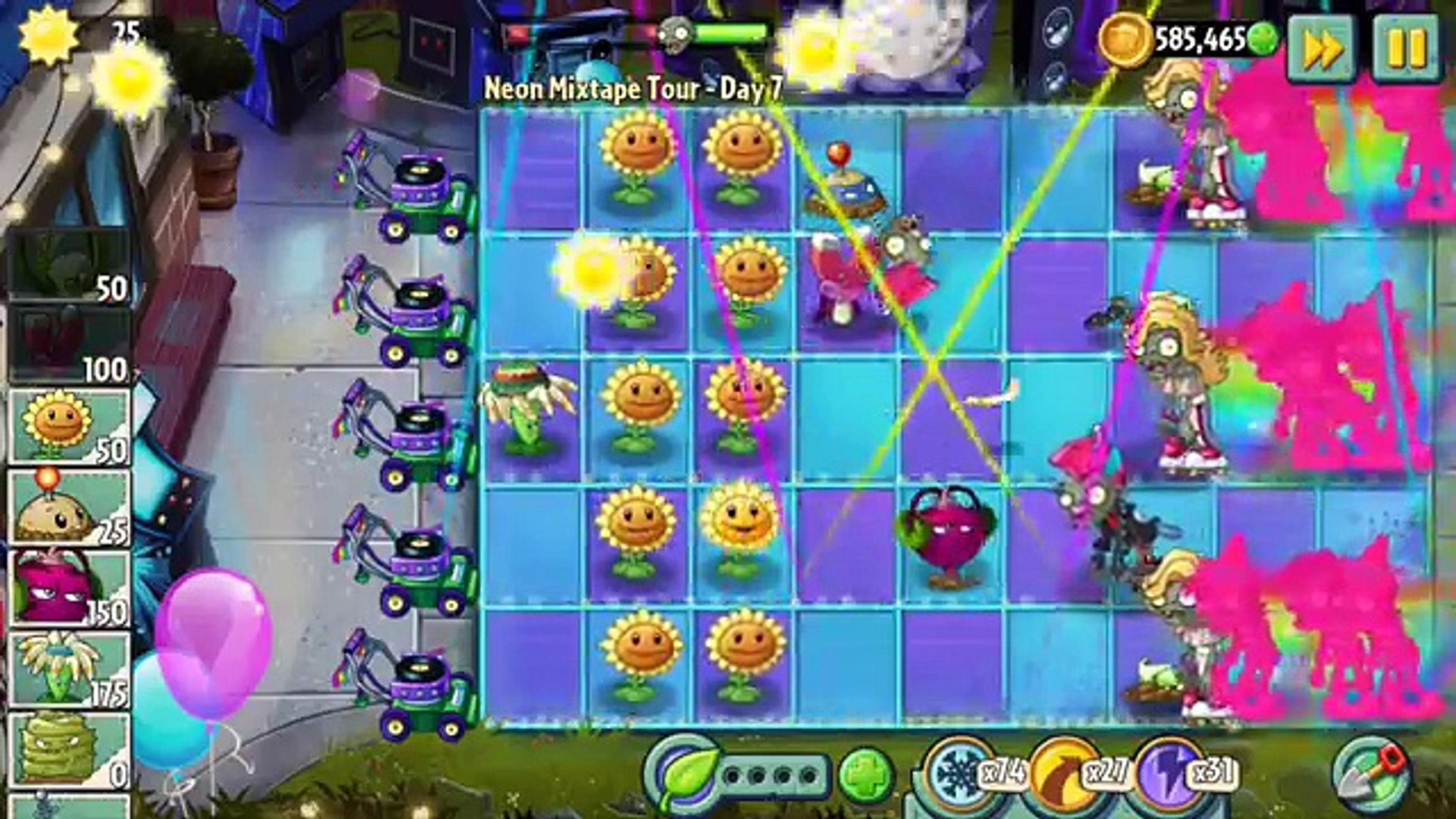 Neon Mixtape Tour Day 7 Gameplay Plants Vs Zombies Walkthrough