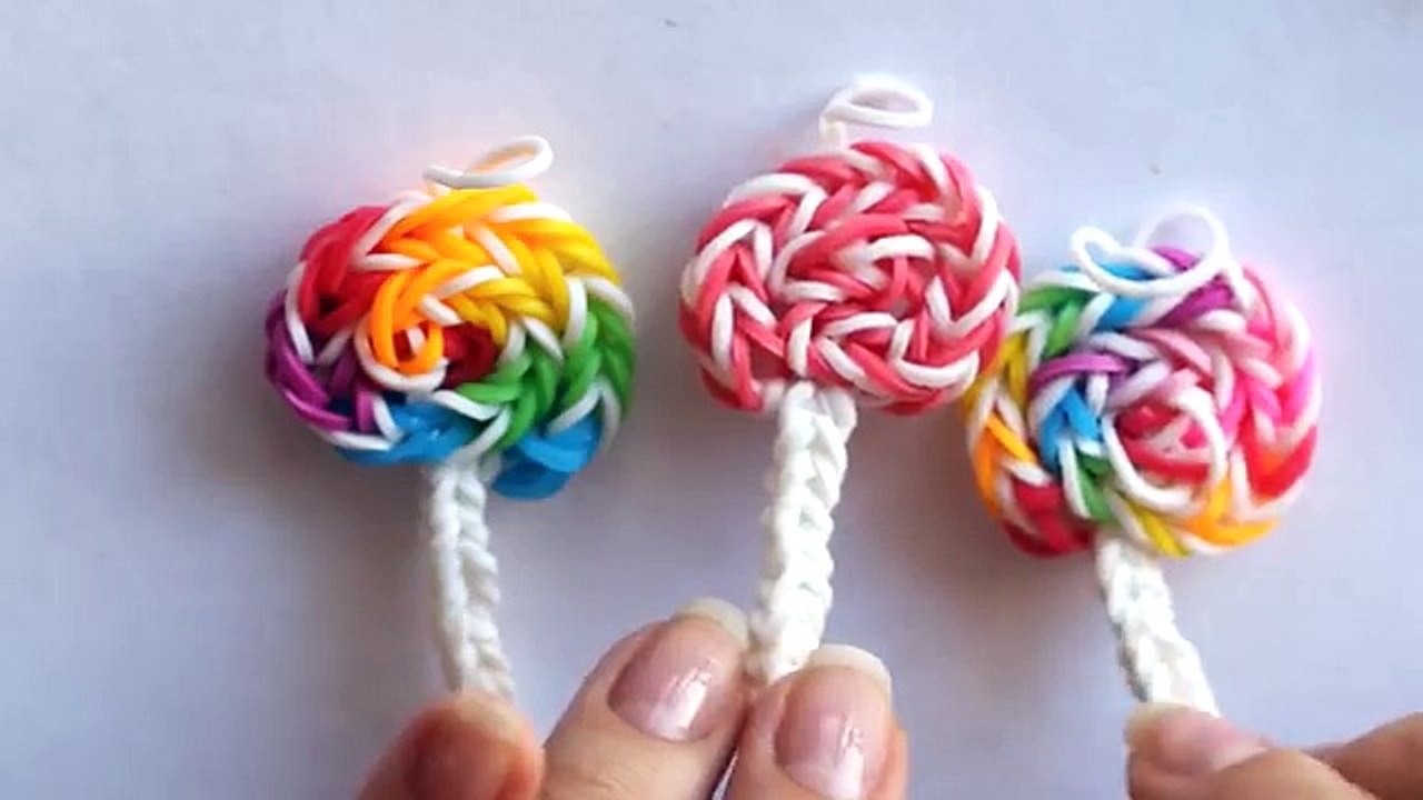 Леденцы из резинок. Фигурки из резинок без станка на крючке. Плетение из резиночек. Rainbow Loom