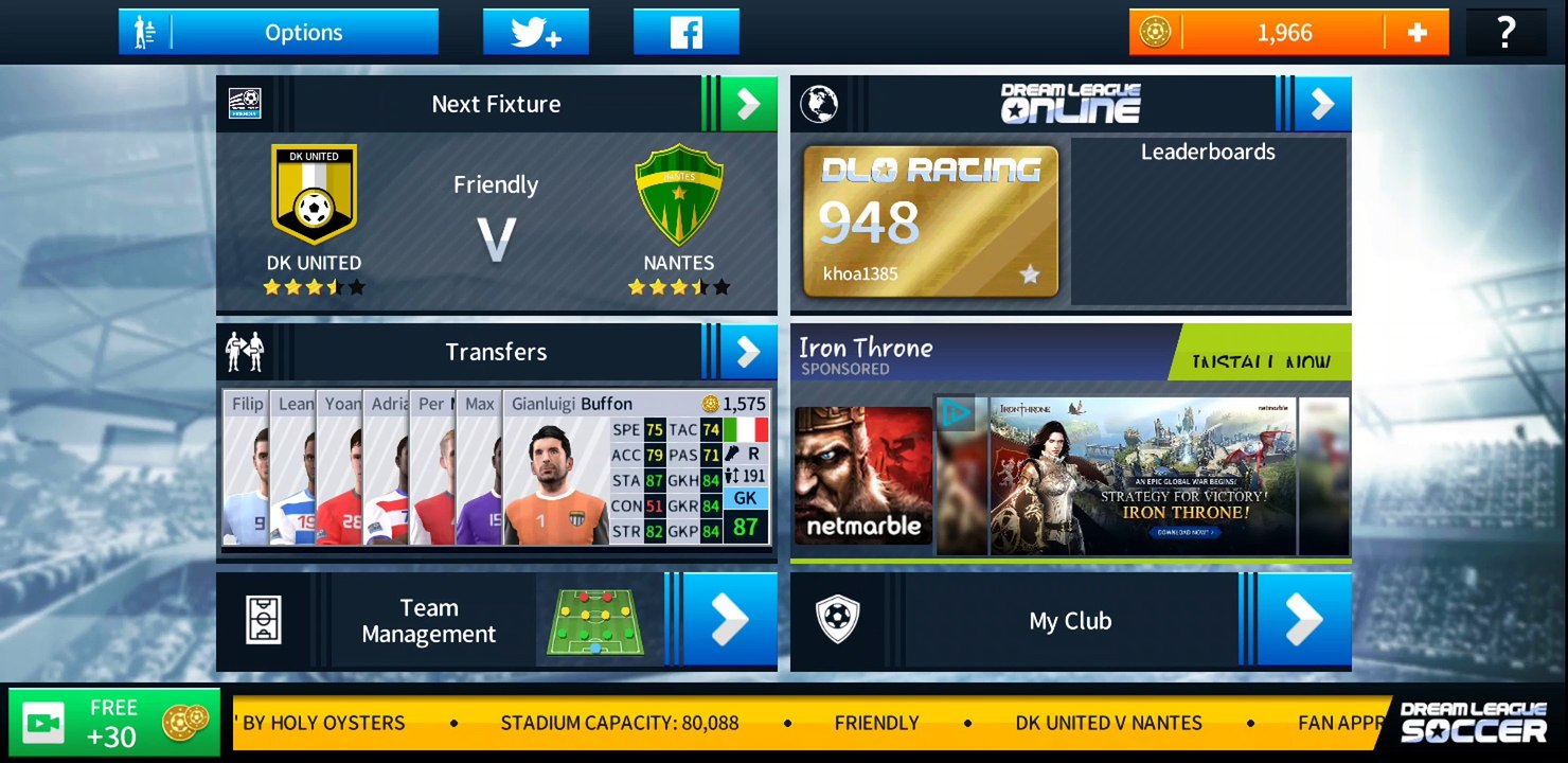 Dream League 2018 IOS Android - Season 2 - Game 1