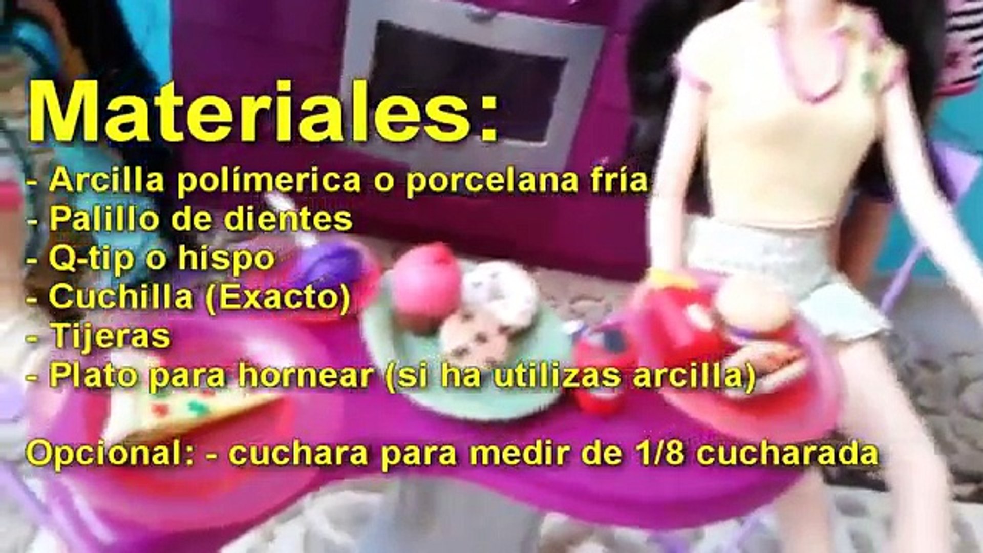 comida para barbie en porcelana fria
