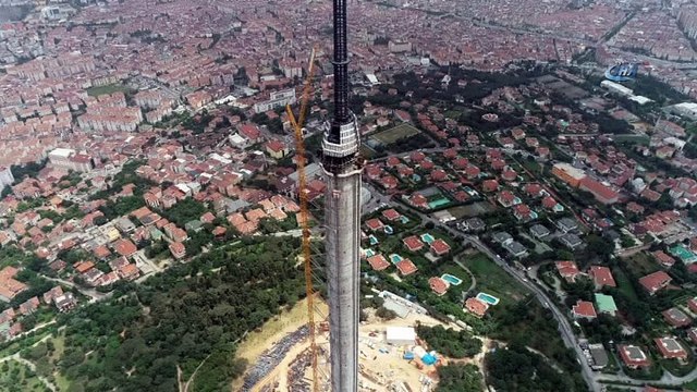Çamlıca Kulesi Eyfel’i geçti... Sona gelinen Çamlıca Kulesi havadan görüntülendi