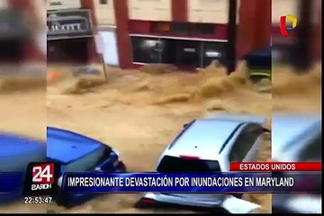 EEUU: fuertes inundaciones golpean al estado de Maryland