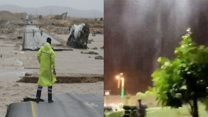 ஓமனில் மூன்று வருட மழை ஒரே நாளில் பெய்தது..அதிரவைக்கும் வீடியோ!