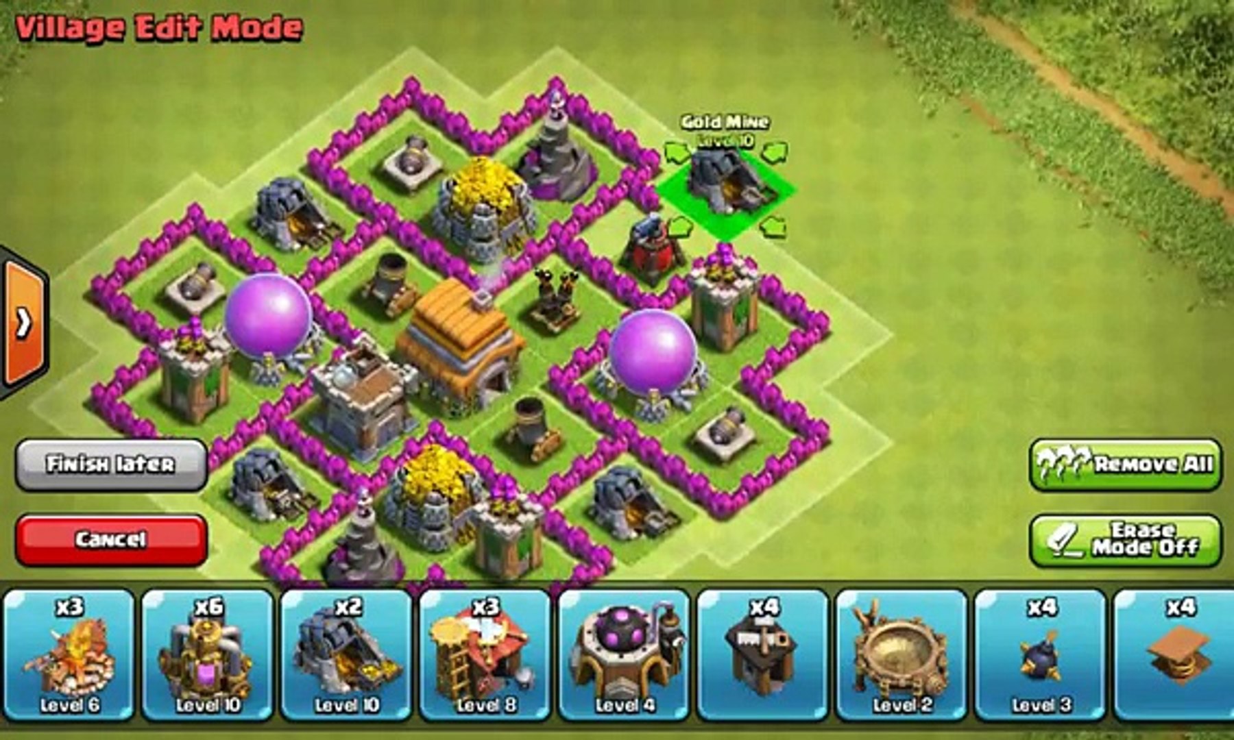 Clash Of Clans Town Hall 6 Defense Coc Th6 Hybrid Base Layout Defense Strategi Video Dailymotion