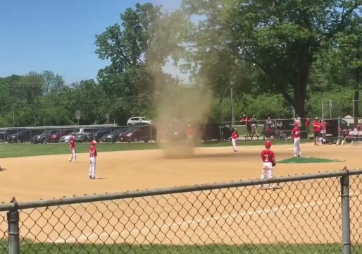‘Tornado Timeout’ - Dust Devil Interrupts Illinois Baseball Game