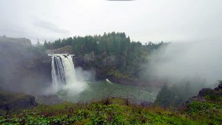 Relaxing Waterfall Scenery With Water Sounds - Snoqualmie Falls, WA State - Trailer 48