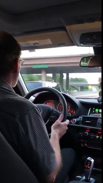 Un chat sur le toit d'une voiture sur une autoroute