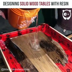 Designing solid wood tables with resin