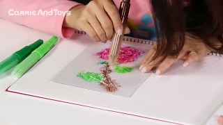 캐리의 불어 불어 불어펜 스텐실 그림 그리기 놀이 CarrieAndToys