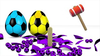 Learn Colors Soccer Balls With Surprise Egg and 3D Magic Ice Cream For Children and Toddlers