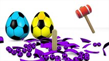 Learn Colors Soccer Balls With Surprise Egg and 3D Magic Ice Cream For Children and Toddlers