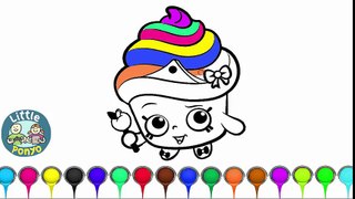 Coloring for Kids - Learn Colors Cupcake Coloring Page for Baby, Toddler & Children