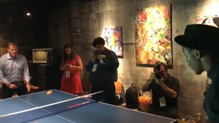 Brandon Marshall faces off against Roger Goodell in ping pong