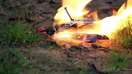 LiPo battery fire.