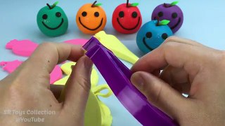 Glitter Playdough Apples Smiley Face with Vegetables Molds Fun for Kids