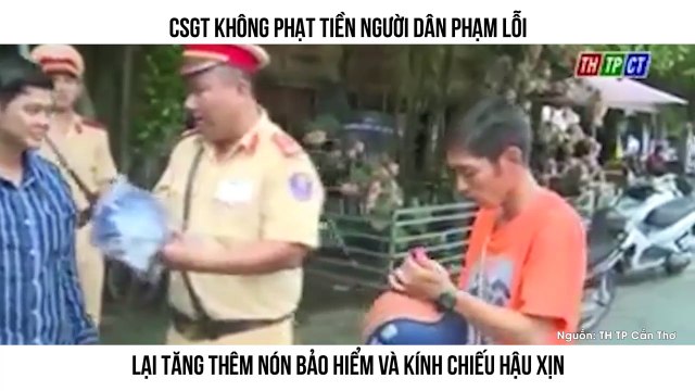 CSGT không phạt tiền người dân phạm lỗi, lại tăng thêm nón bảo hiểm và kính chiếu hậu