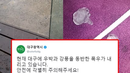 대구 날씨, 강풍 동반 우박 쏟아져..."너무 무섭다" / YTN