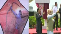 PM Modi ने Jakarta में की पतंगबाजी, Mahabharat Ramayan Theme पर बनीं Kites | वनइंडिया हिंदी