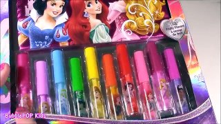 Disney Princess Bonanza 3! Lip Gloss Bag Mirror Bows! Pocahontas Ariel ELSA Frozen Makeup! FUN