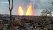 Twin lava fountains spew from Hawaii's Kilauea volcano