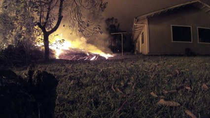 Time-Lapse of Lava Rolling Toward a House