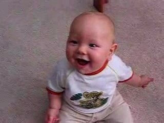 Baby's laughters Antidote against the badly humor