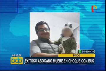 Pisco: un muerto y un herido deja choque entre bus y camioneta